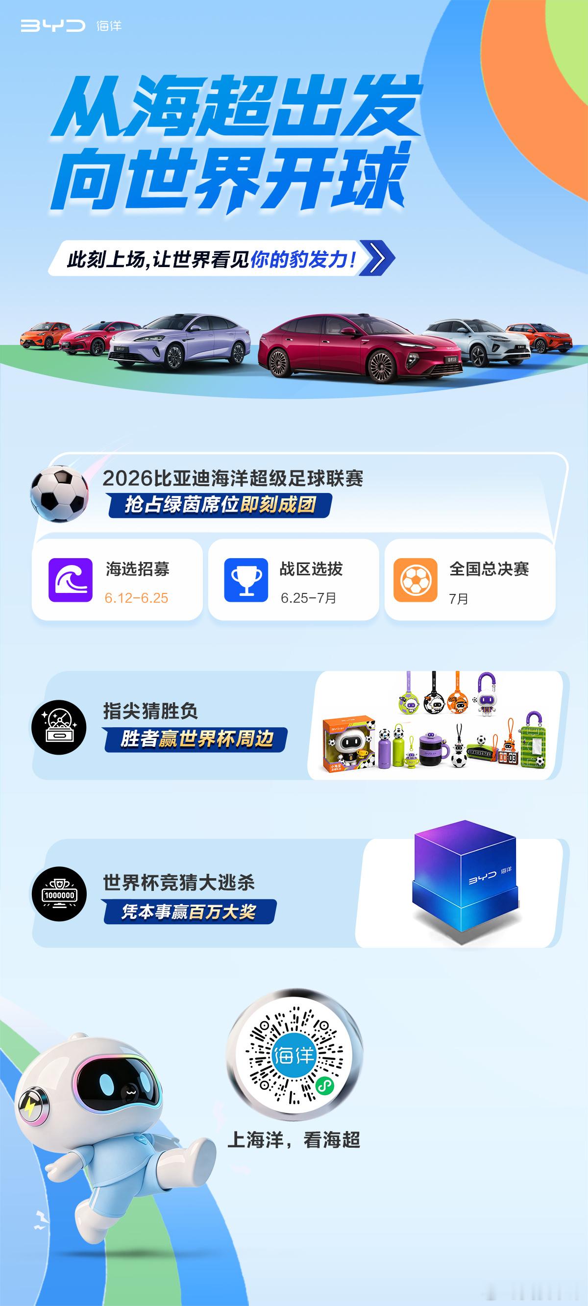 虽然世界杯没有中国队但足球赛事今年可太火了，苏超、村超、东北超…现在比亚迪海洋网