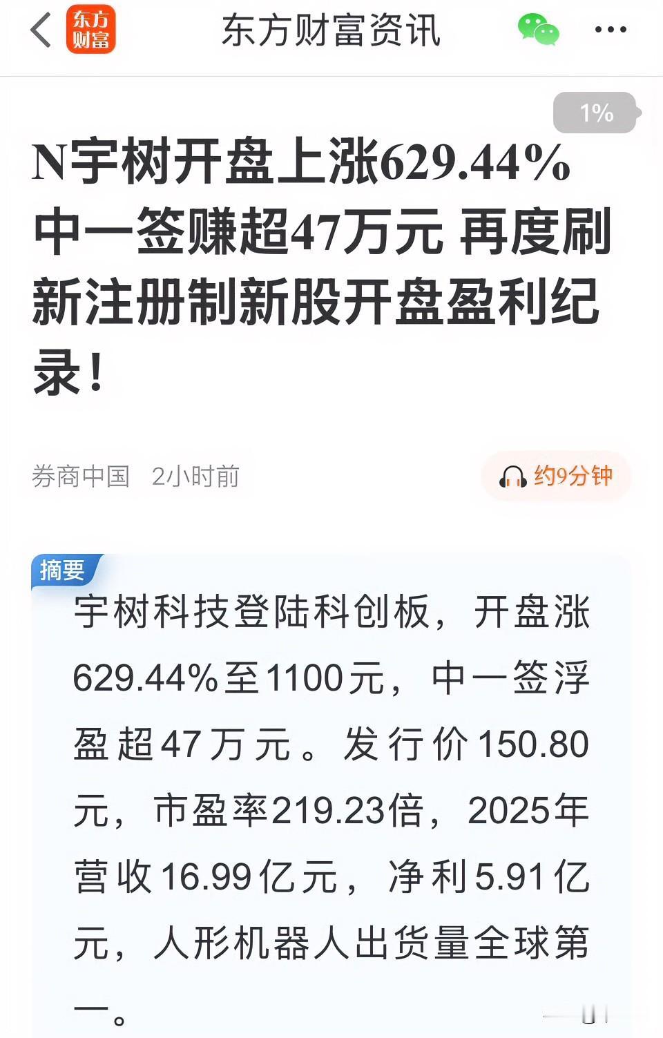 我同事是个老股民，炒股很多年了，一直坚持每只新股都顺手申购，这次宇树科技他也照常