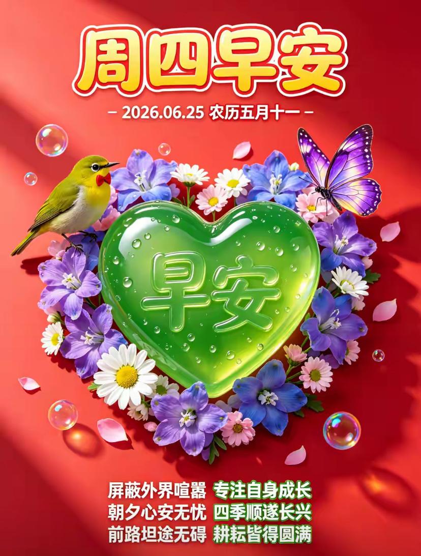 🌺2026./6.25忙而不乱.累而不焦🌺🌈☀️旭日温柔铺满清晨，