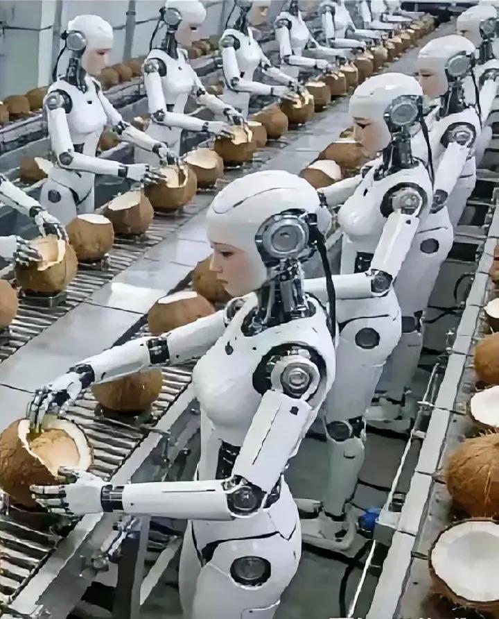 没想到是海南打出了批量使用机器人的第一枪，椰树采购50台剥椰子机器人，打工人直接