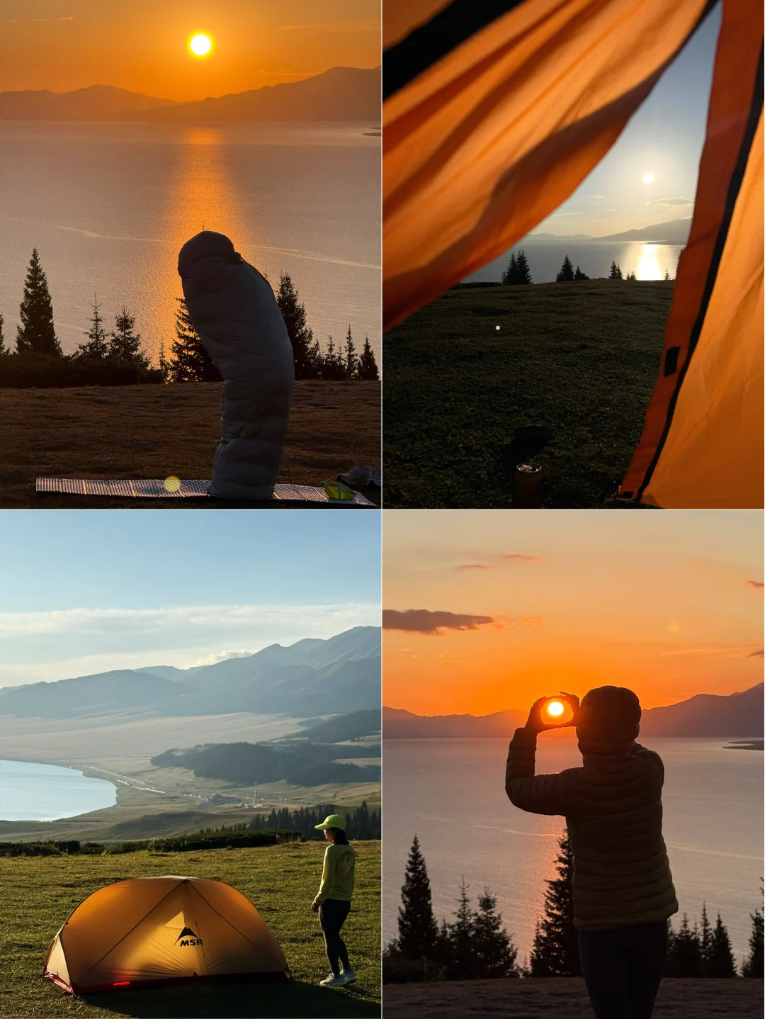 人在赛里木湖露营看日出⛺️有事过两天再说