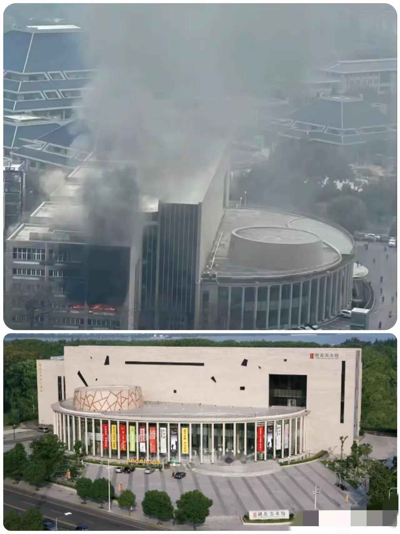 这火烧得太懂事了，简直像是装了北斗导航。​湖北美术馆这一把火，完美的避开了所有