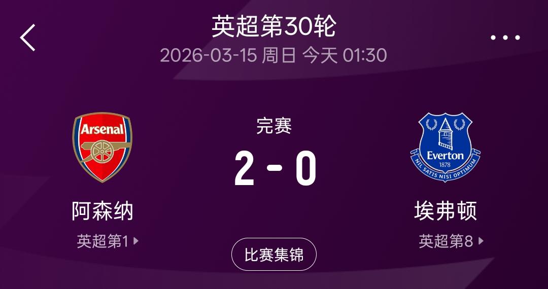 主场最终2：0战胜埃弗顿，阿森纳真的好好感谢一下大英国门皮克福德！全场比赛阿森
