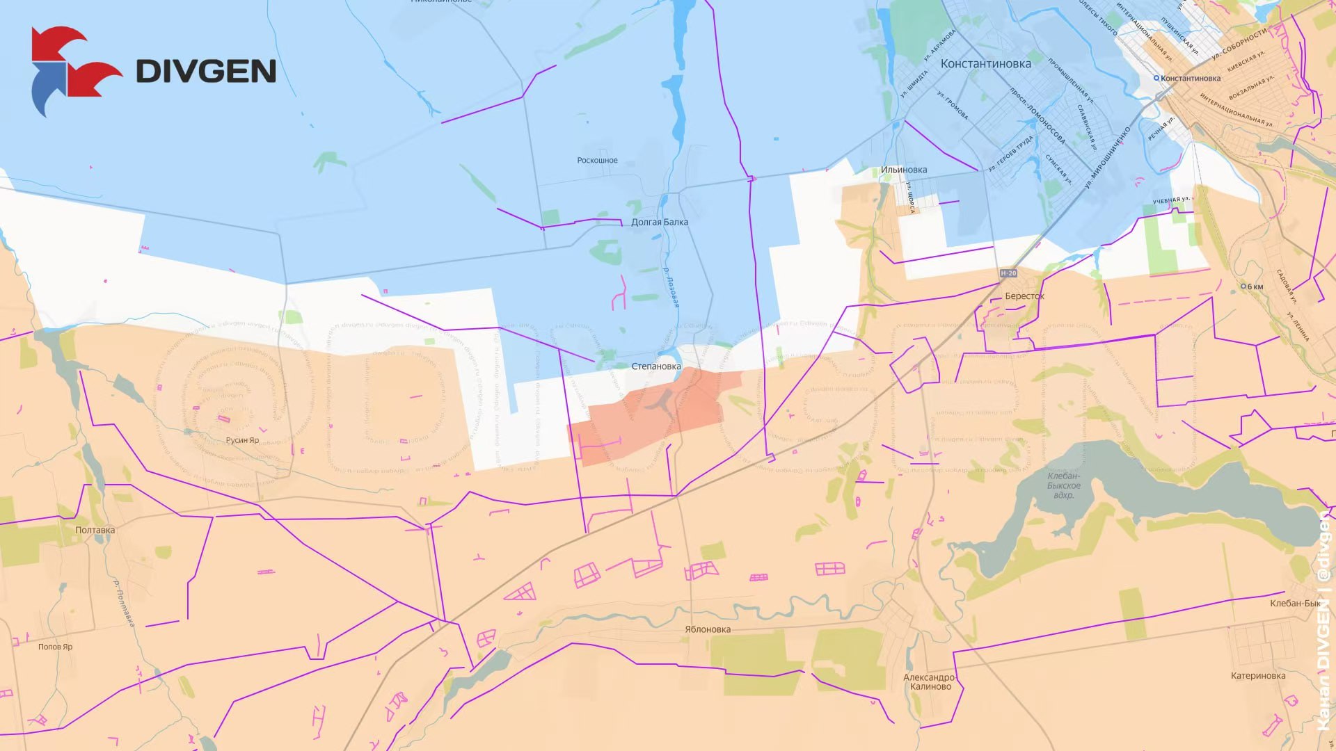 康斯坦丁诺夫卡方向，南部集群在西南部挺进了斯捷潘诺夫卡，这里要是丢了，乌军整个南