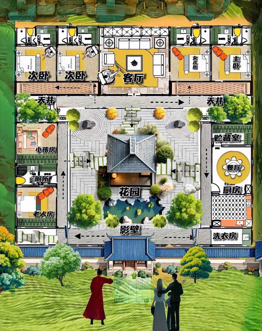 好美的自建房，它的天赋，有合院的地灵根，生活给它加满烟火气，问心无愧的623㎡，