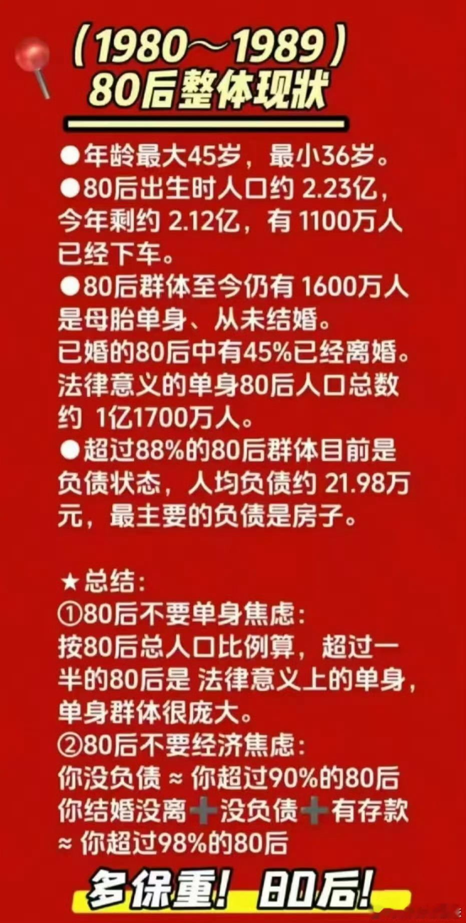 80后的整体现状。​​[doge][doge][doge]情况不太乐观啊热点观