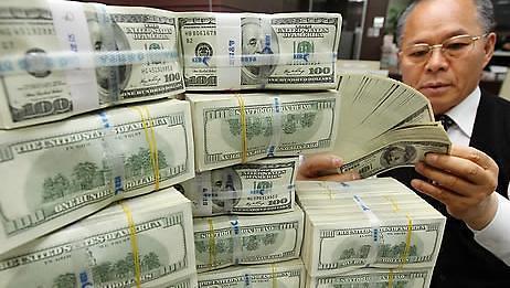 韩国外汇储备首次突破4000亿美元 全球排名第九
