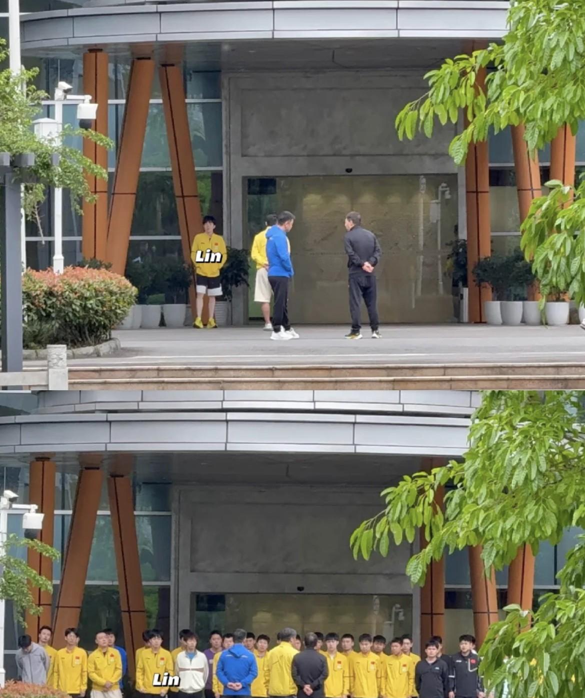 王楚钦现在太卷了国乒男队早训，大头第一个到，只有王皓和陈振江教练在大头无聊等