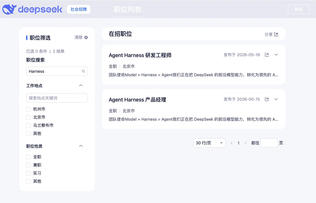 DeepSeek 官方摇人，组建 Harness 团队