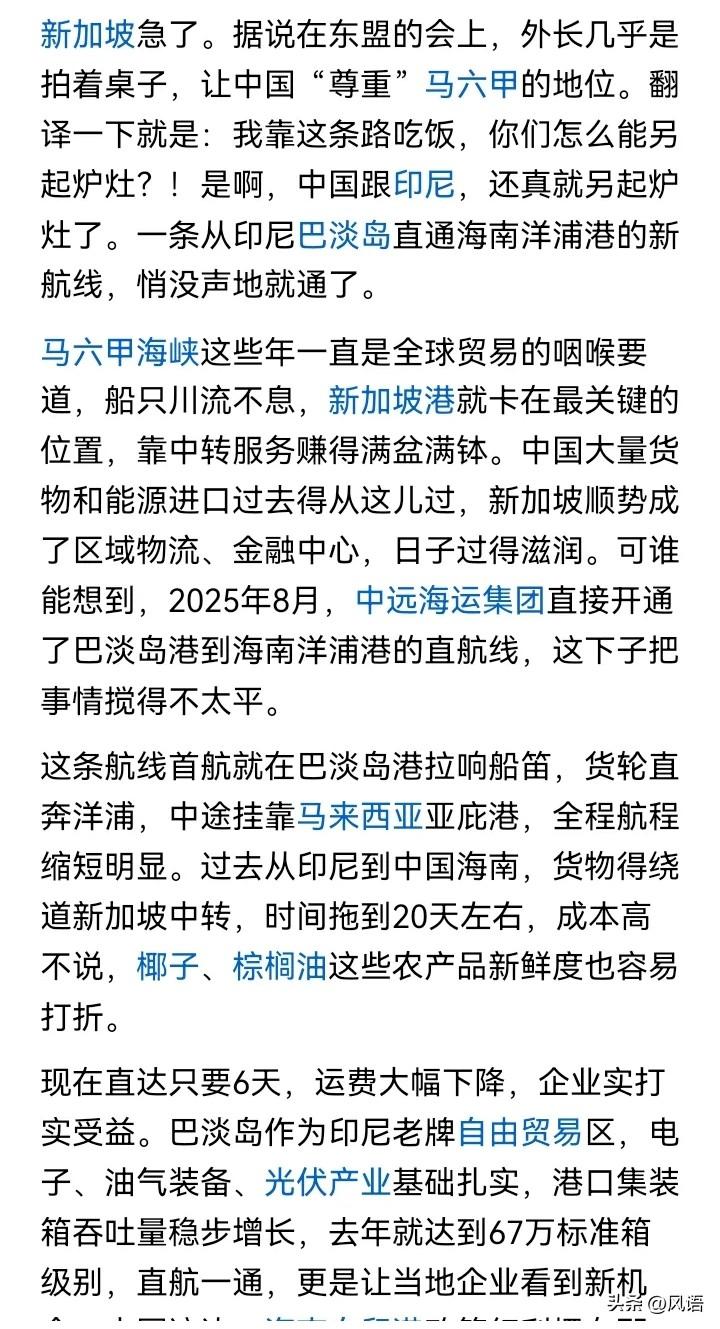 新加坡地位不保，这怪得了谁？大国是有布局能力的，不然怎么叫大国，大国让你吃口饭