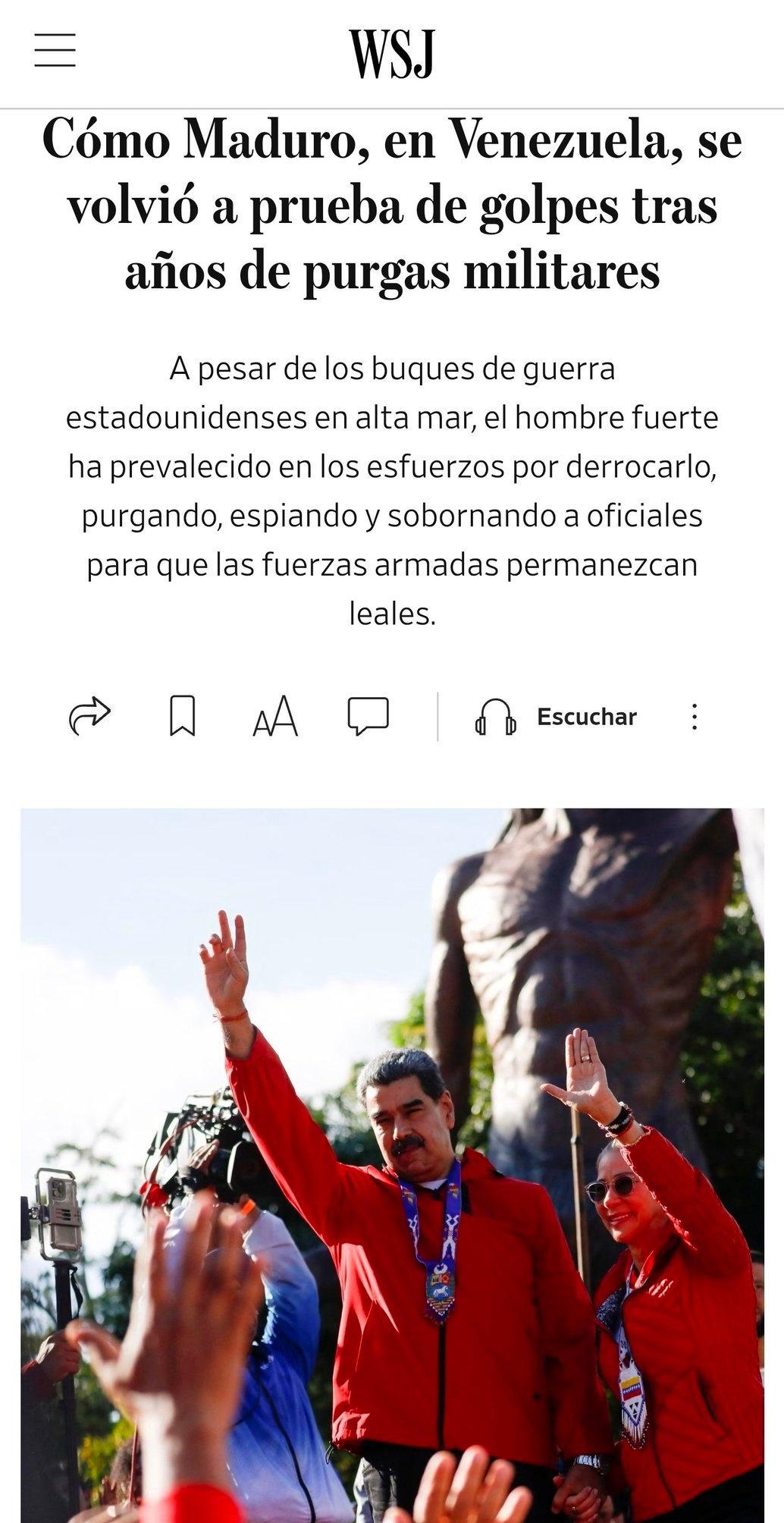 《华尔街日报》承认，马杜罗是一位强人，是一场又一场政变也无法撼动的人物。“为推