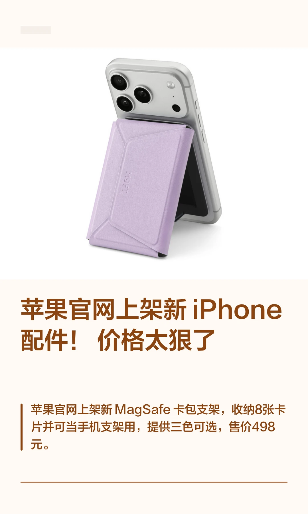 苹果官网上架新iPhone 配件！价格太狠了