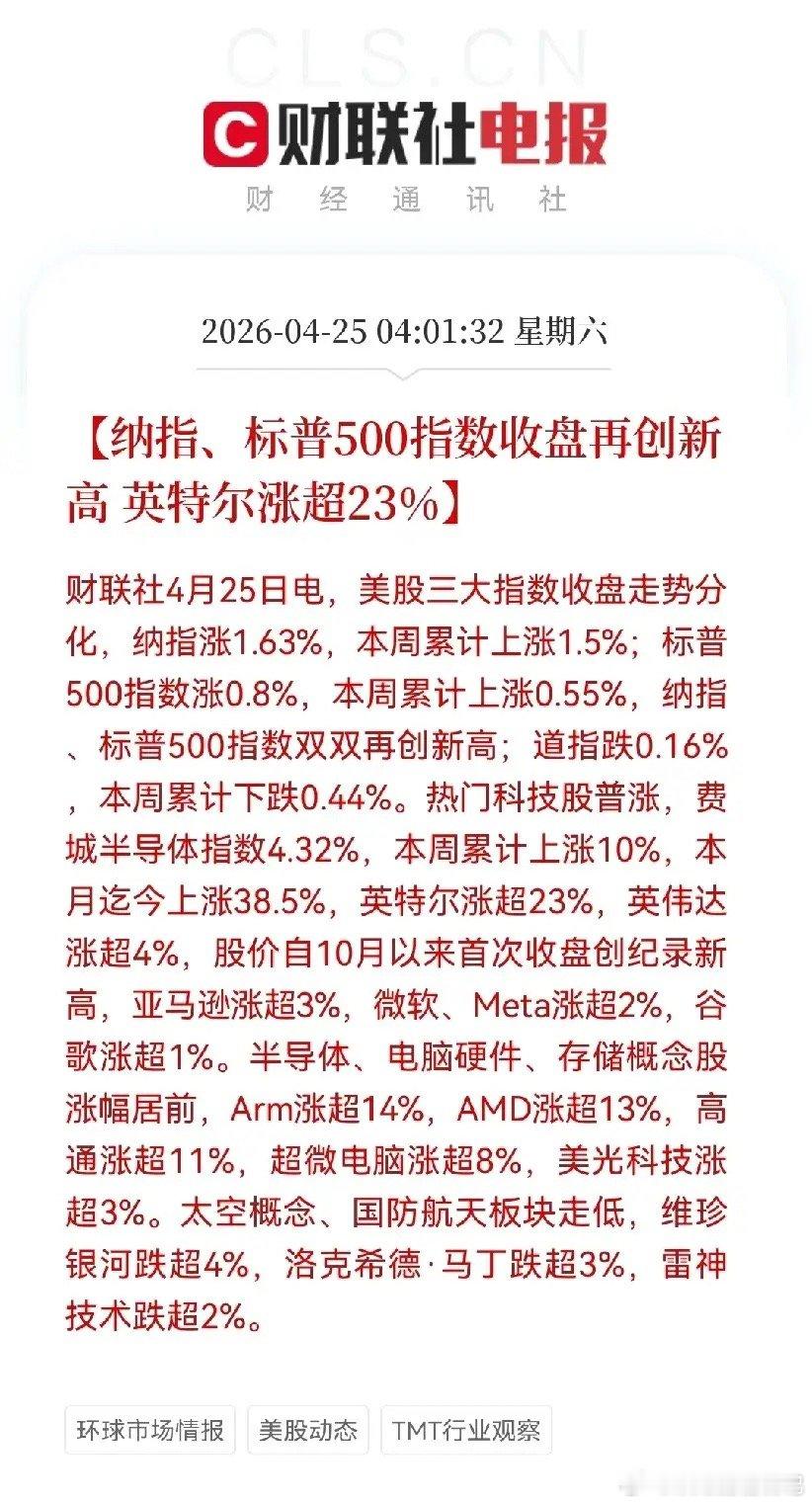 一觉醒来，大惊喜呀！满仓这个板块的又要兴奋了，下周一要吃肉了吧周六早晨又被美股的