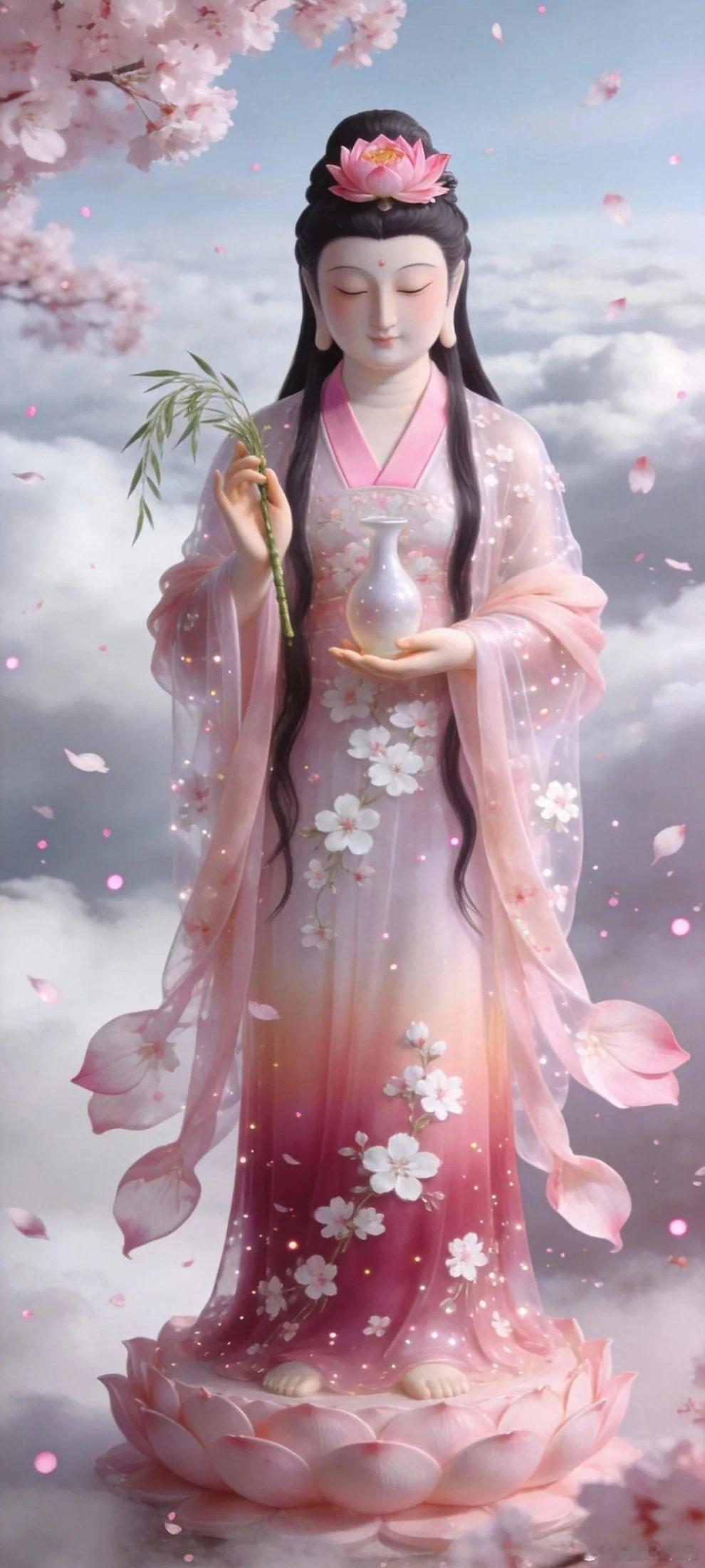 佛光普照慈悲为怀观音菩萨赐福壁纸...