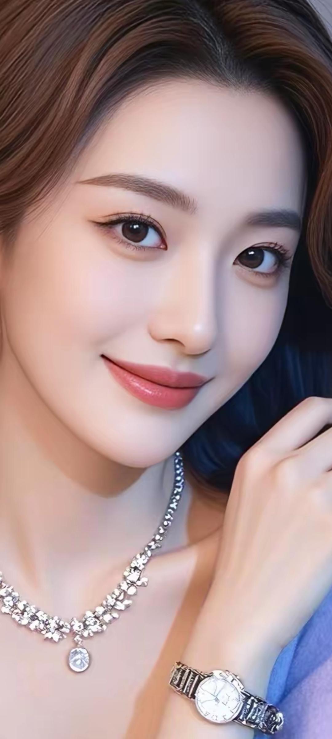 温柔甜美的微笑，闪耀的珠宝，完美无瑕的妆容，女神范儿十足！💖✨