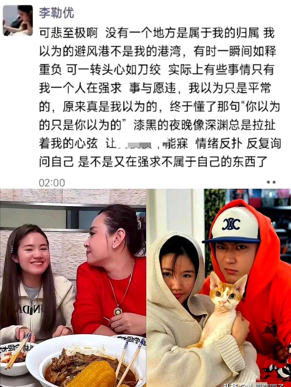 晋妈和养女李勒优这出母慈女孝的大戏，终究还是彻底撕破了脸网上流出的朋友圈截图中，晋妈话说得极重，直接