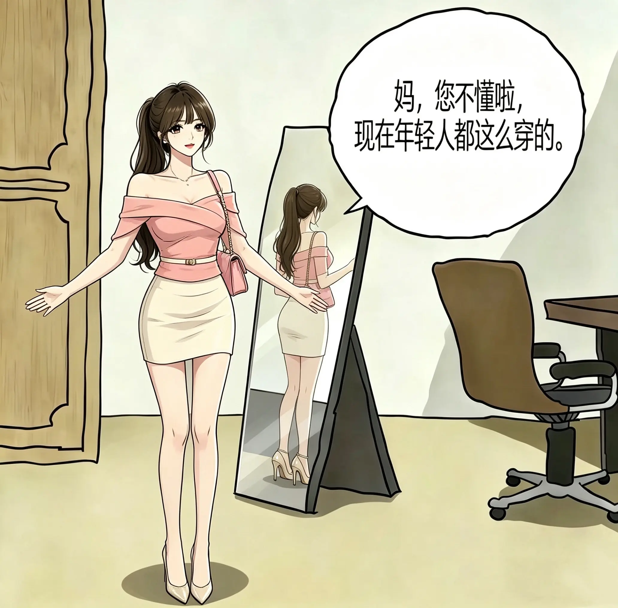 妈 你不懂啦 现在年轻人都这么穿的。