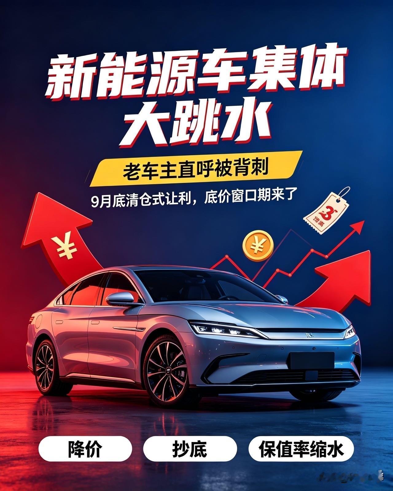 彻底卷疯了！新能源车集体大跳水，老车主直呼被背刺今年的车市，完全没有底线可言