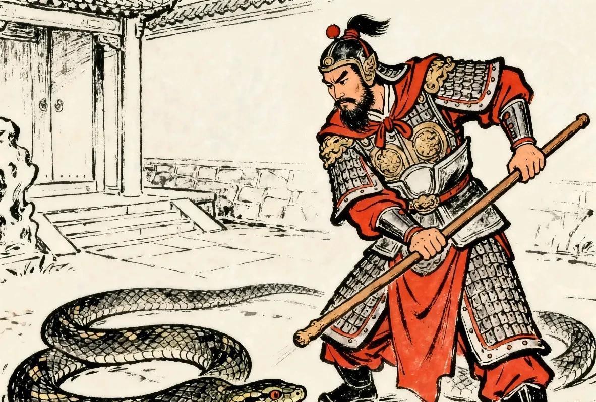 北宋初年的一天，大将党进回家后发现了一条大蛇，他用棍子几下将大蛇打死后，用蛇肉炖