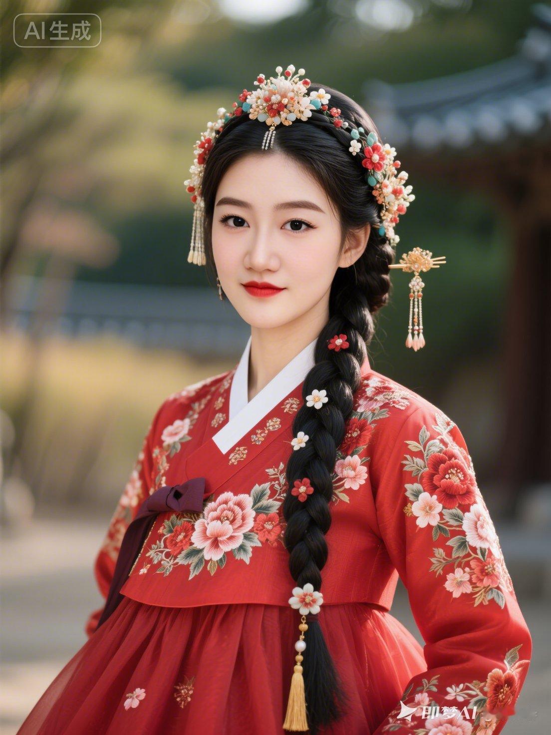 古风少女，红衣花簪，梦回古代！