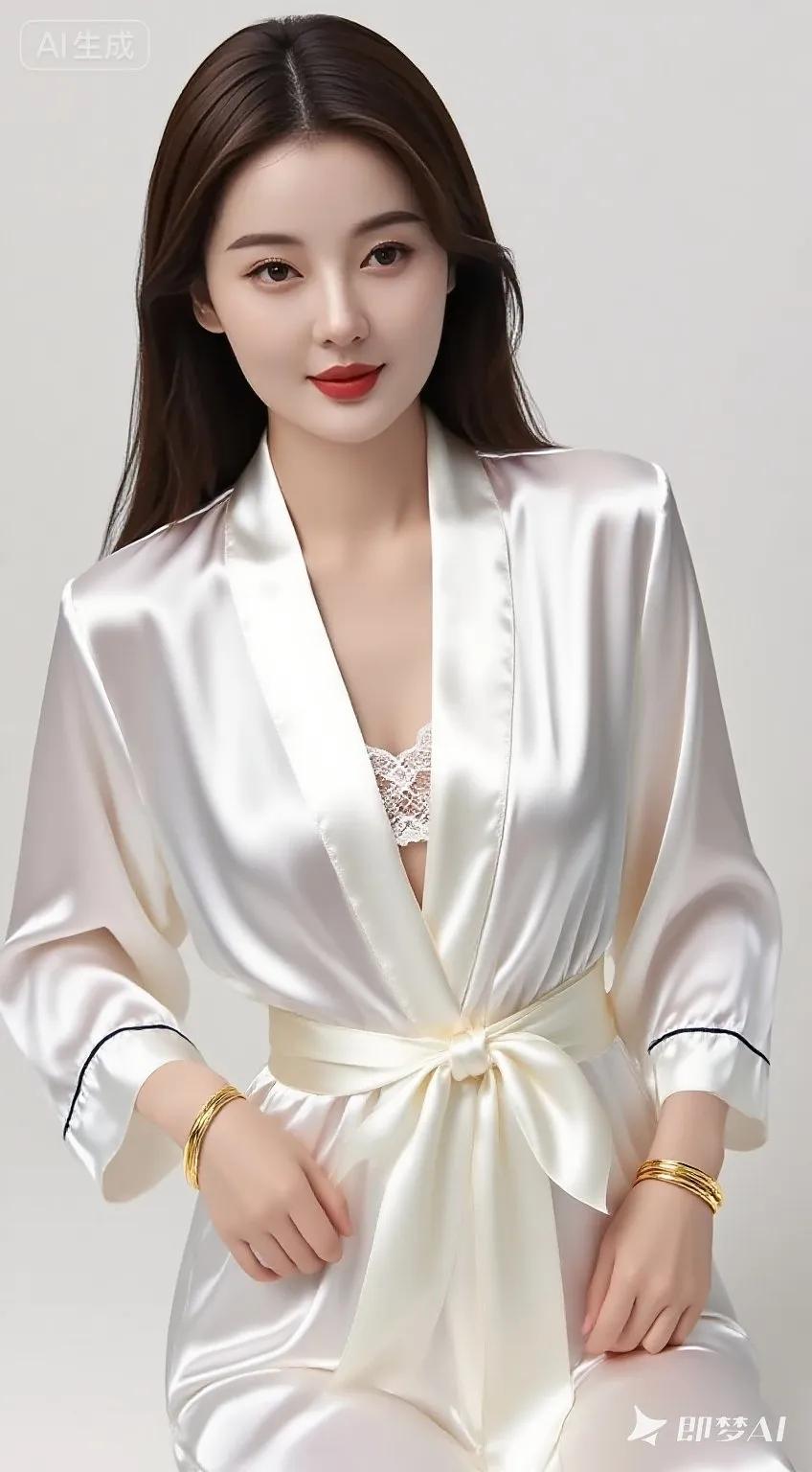 温柔优雅的丝绸睡衣穿搭，尽显女性魅力！💕✨
