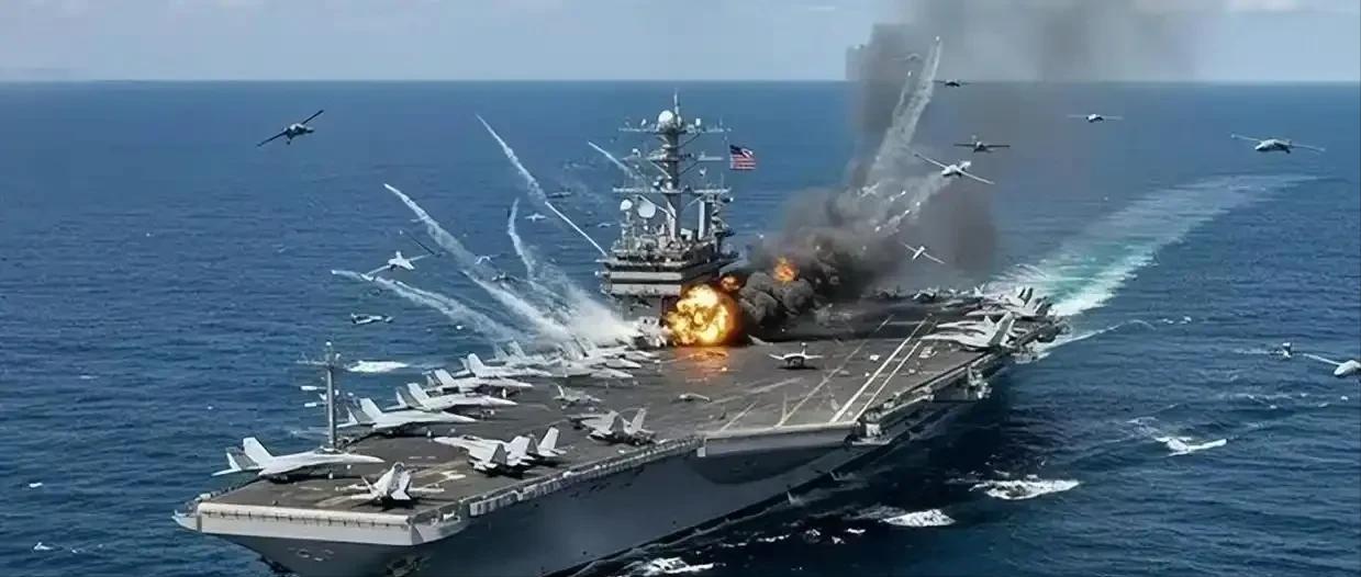 🌙轰炸美军航母！美军伤亡数百人！特朗普最新表态：与伊朗对话谁也没想到，伊朗居