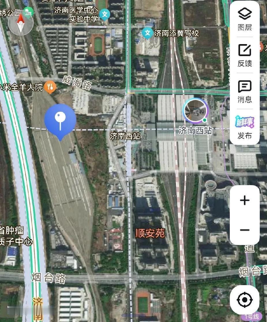 看顺安苑的位置，直接堵死了济南西站扩建的可能。想破脑袋也想不出来为啥安置的建在这