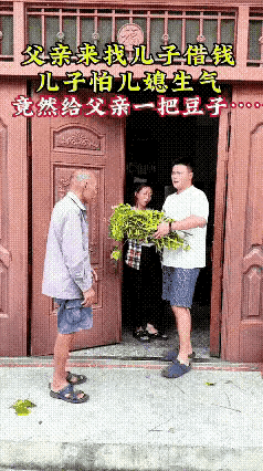年迈父亲手头有点紧来找儿子借点钱用，但是他来的不是时候碰巧儿媳妇也在家，儿子是左