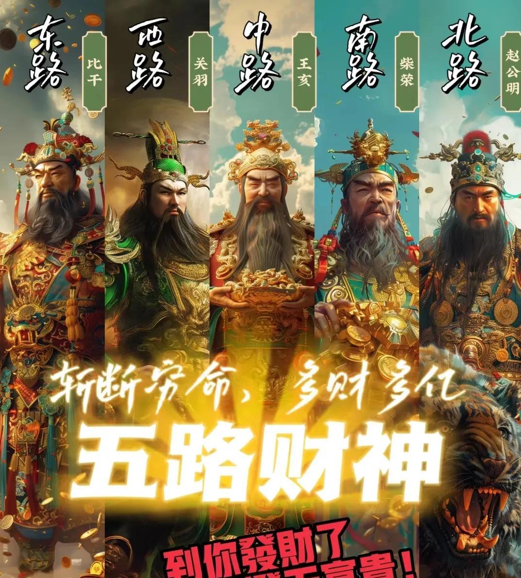 当五位财神纷纷降临时，伴随着他们的都是财富与好运，千万别划走，一定要抓住机会。