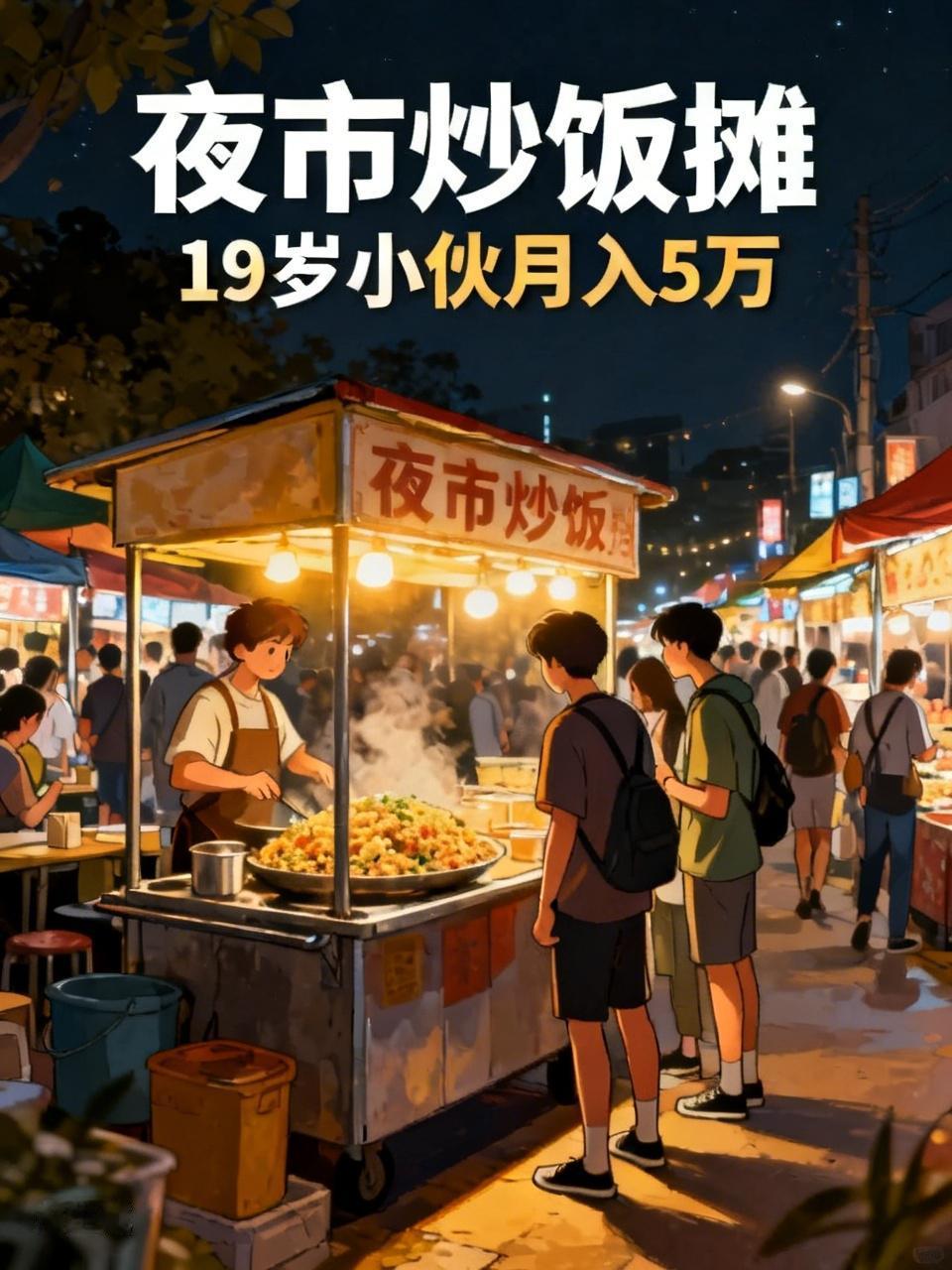 近日，山东烟台有个19岁的小伙，穿着西装在夜市摆炒饭摊，就像“西装骑士”闯入美食