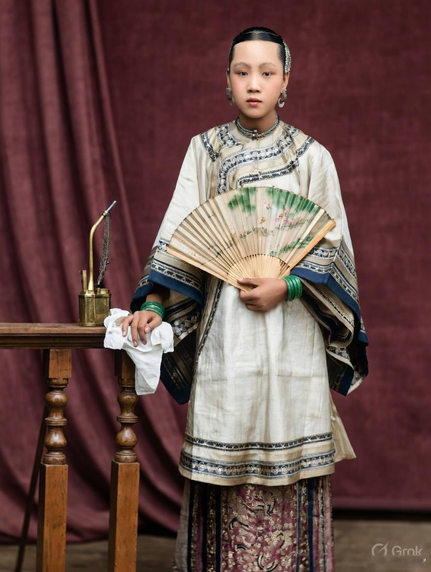 ❗️用把晚清照片变成彩色并提高清晰度。