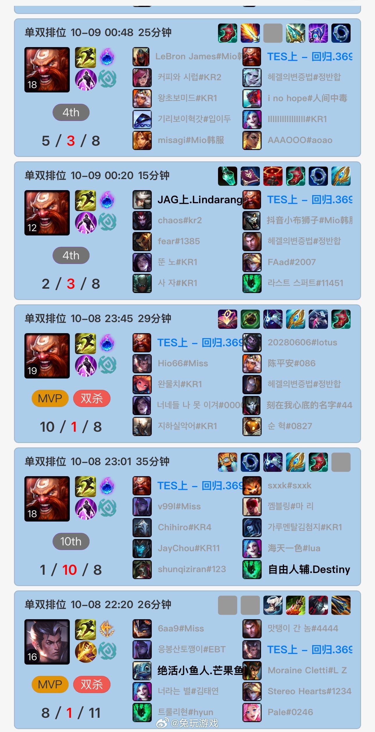 369到达TES基地昨天Jackeylove直播间出现了69身影，69排位十连胜