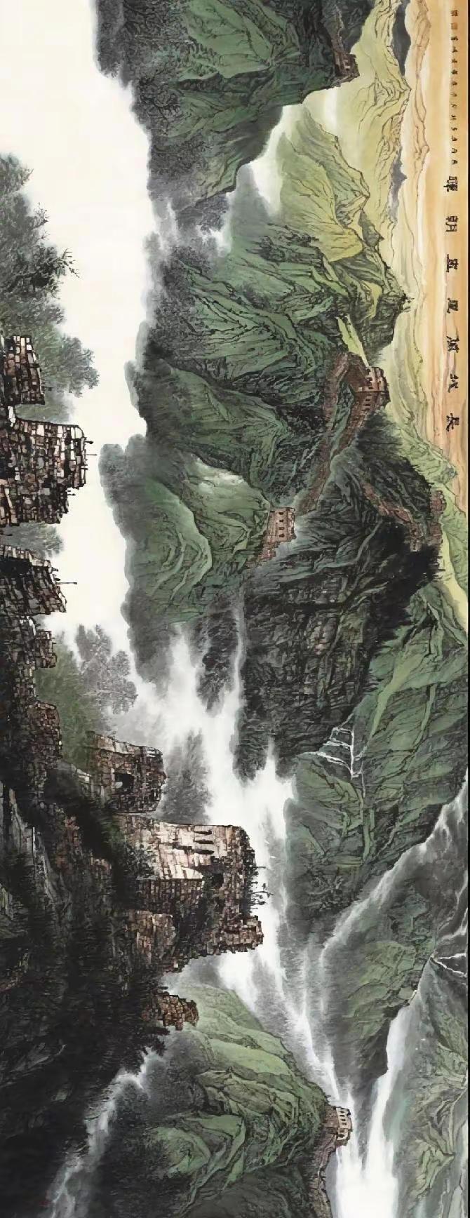 【华夏雄风】长城山水创作者中心创作灵感中国山水画画法国画江山如此多娇意境