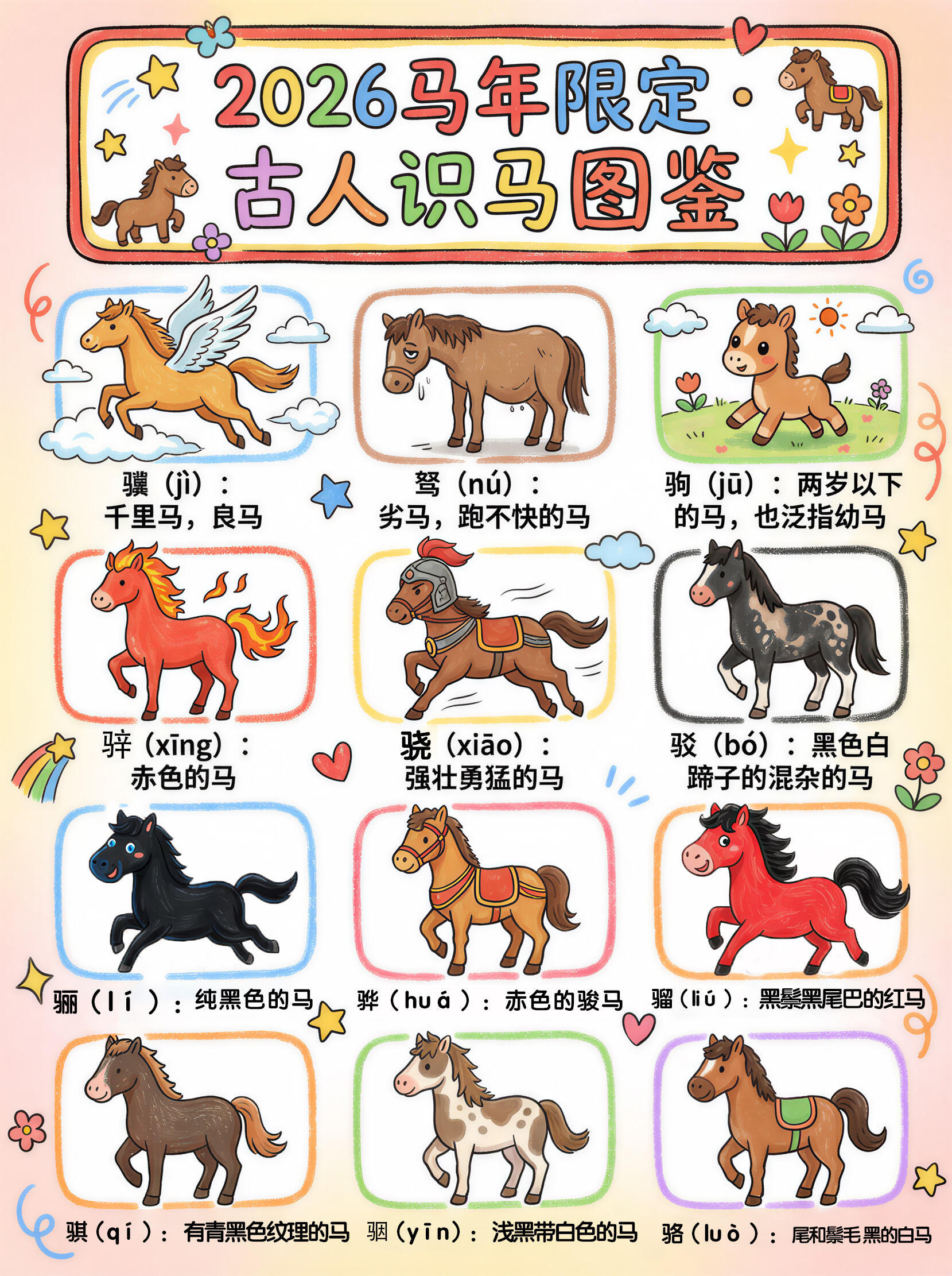 别再只叫“马”🐎古人对马的称呼，美到失语✨
