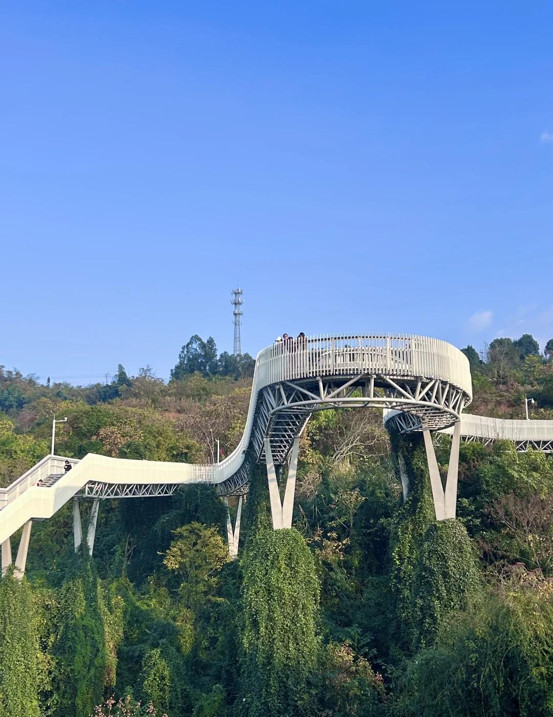 🌿成都周末徒步！龙泉山森林高空栈道📍地点：龙泉山森林绿道·高空栈道🎫门