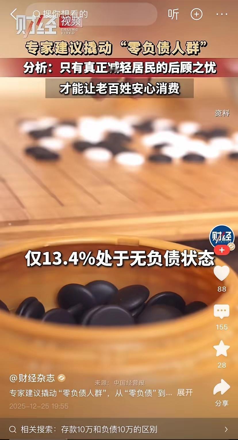 “仅13.4%处于无负债状态”。这一句话就能知道现实的严峻了，也知道零负债人