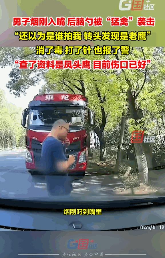 江苏苏州，一大货车司机在运输途中烟瘾犯了，于是将车停在路边，下车点燃了一根香烟，