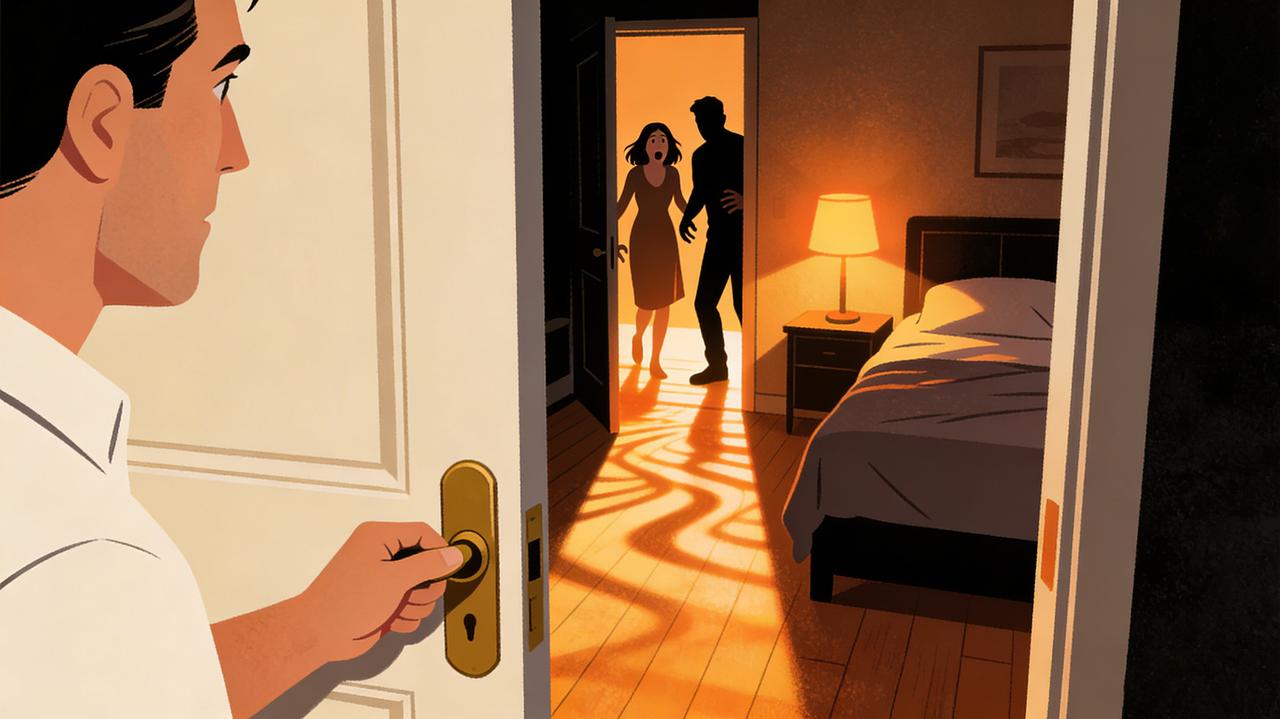 老婆出轨，捉奸在床，不吵架，要床钱。出轨男配合转账，赔偿1万块床钱。事后，丈夫提