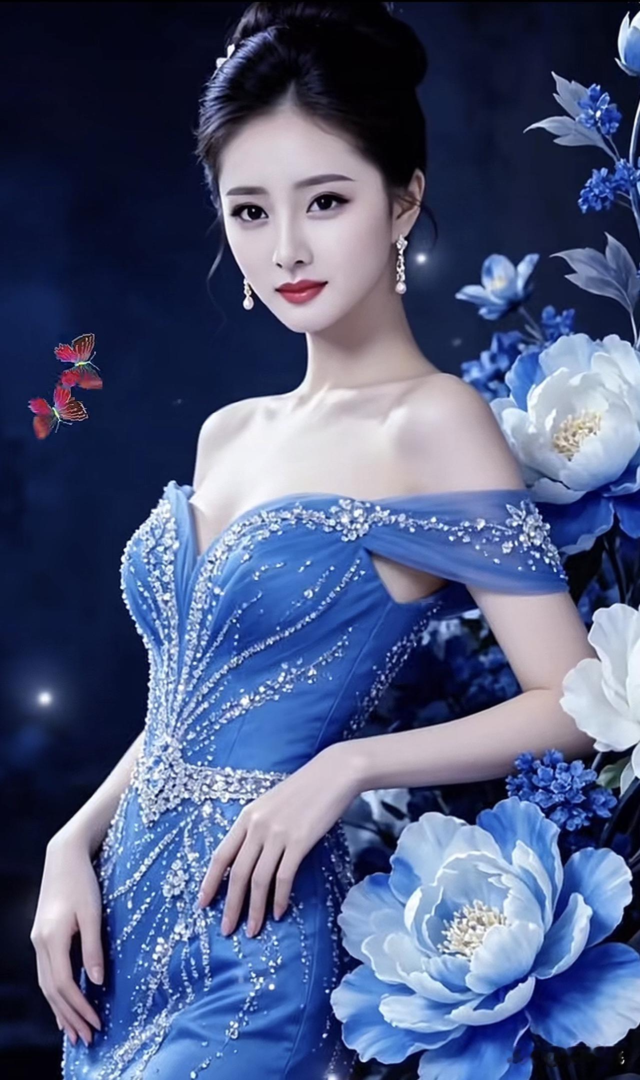 花间美人影，月照玉人妆。蝶影红妆照玉磘美人玉磘美人古典红妆照古典红妆照