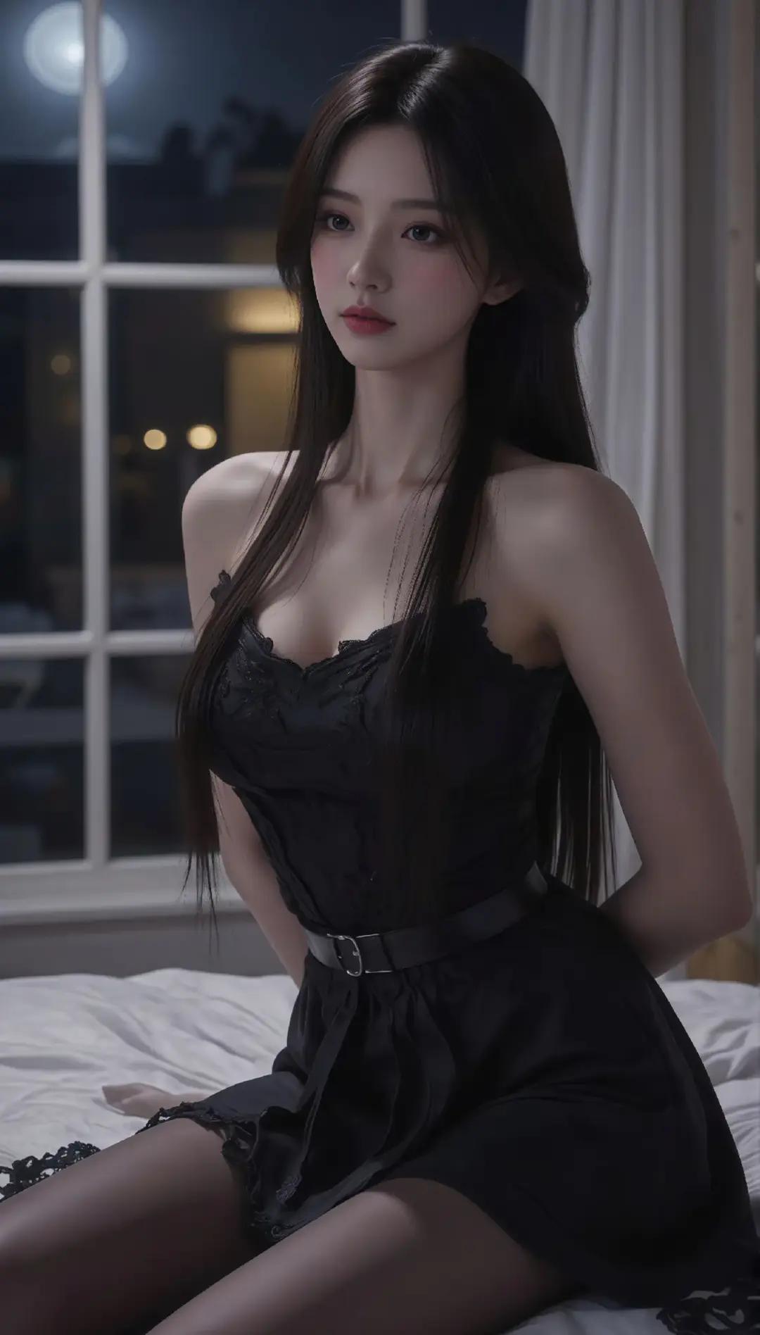 这条黑色蕾丝中裙简直是优雅代名词！黑色蕾丝神秘又浪漫，细腻的花纹彰显精致质感。