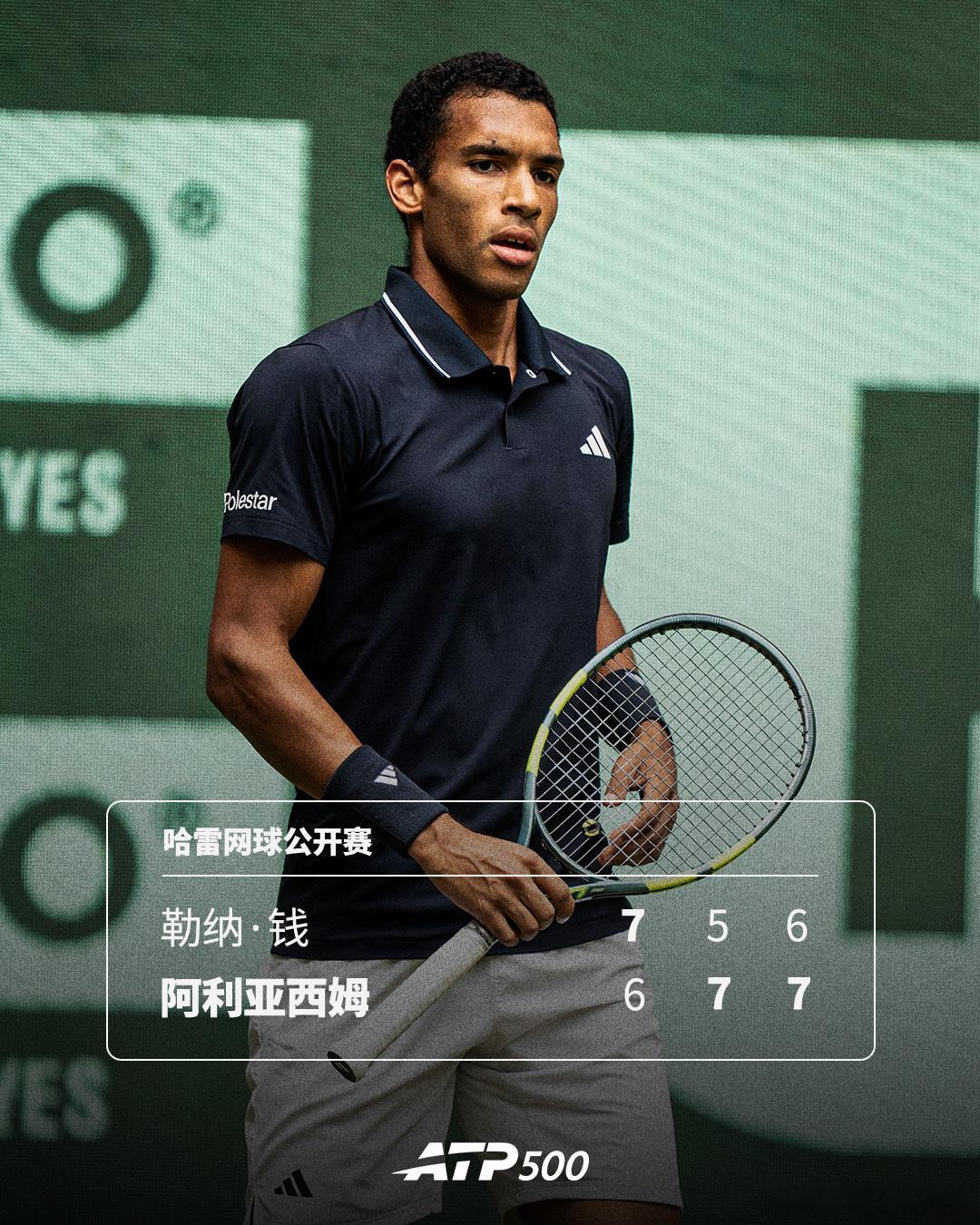 阿利亚西姆赢得焦点战❗️ATP500哈雷网球公开赛第二轮，2号种子阿利亚西姆克