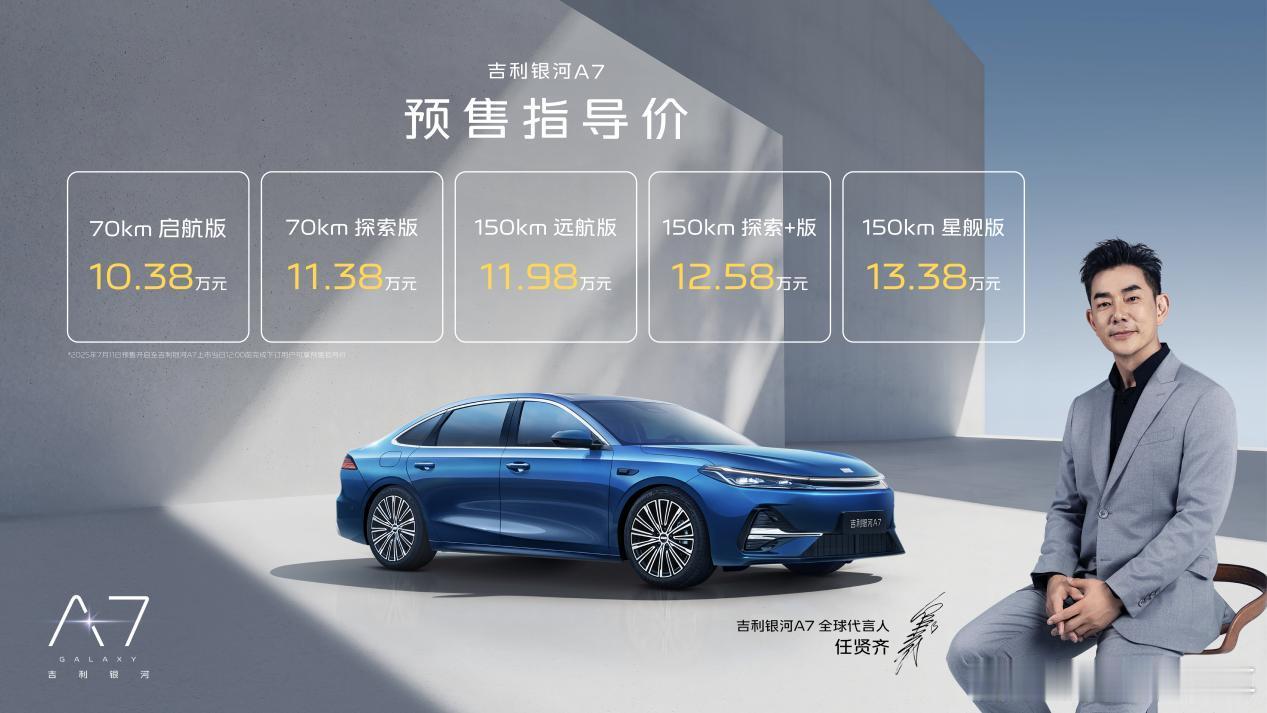 万万没想到吉利银河A7的预售价和我想象中的几乎一毛一样……10.38万元～13