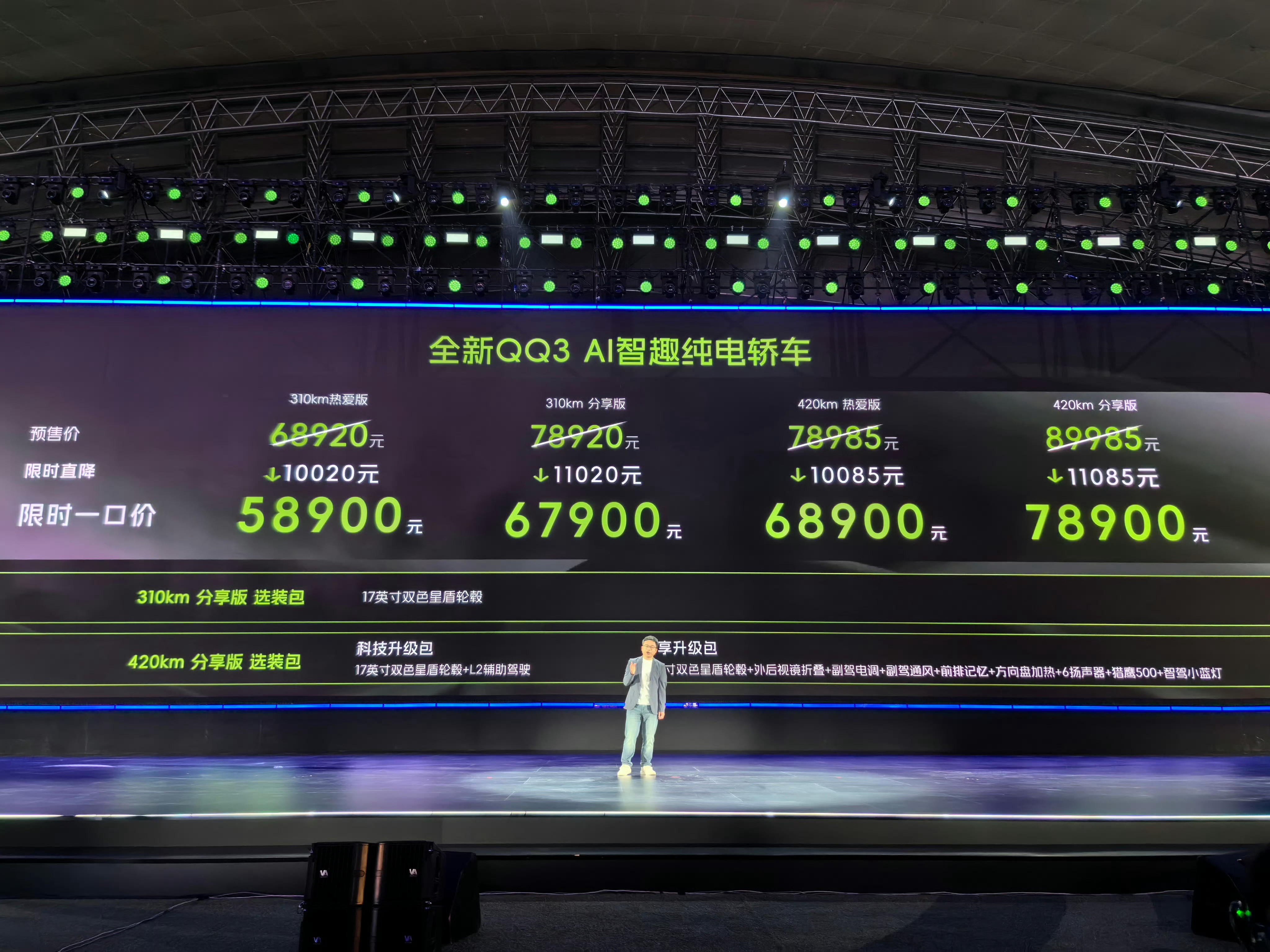 全新QQ3奇瑞QQ3今晚上市，我看了一下4个配置，性价比比较高的就是4