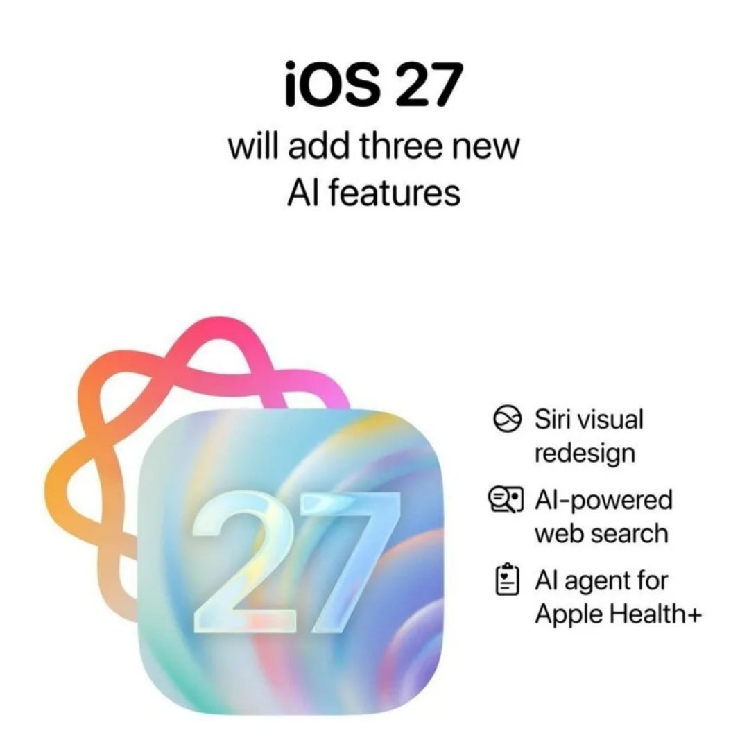 这次iOS27更新挺大的。Siri从AI变成了AIAgent，不
