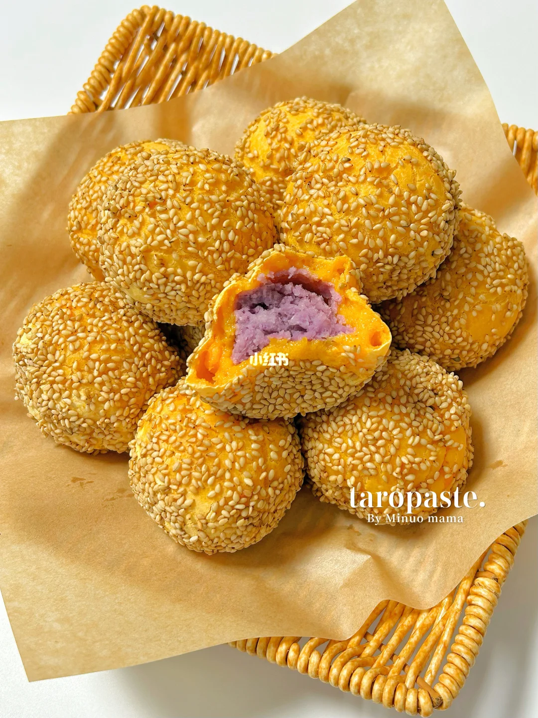 都去做‼️非油炸红薯芋泥麻球.好吃到破防~