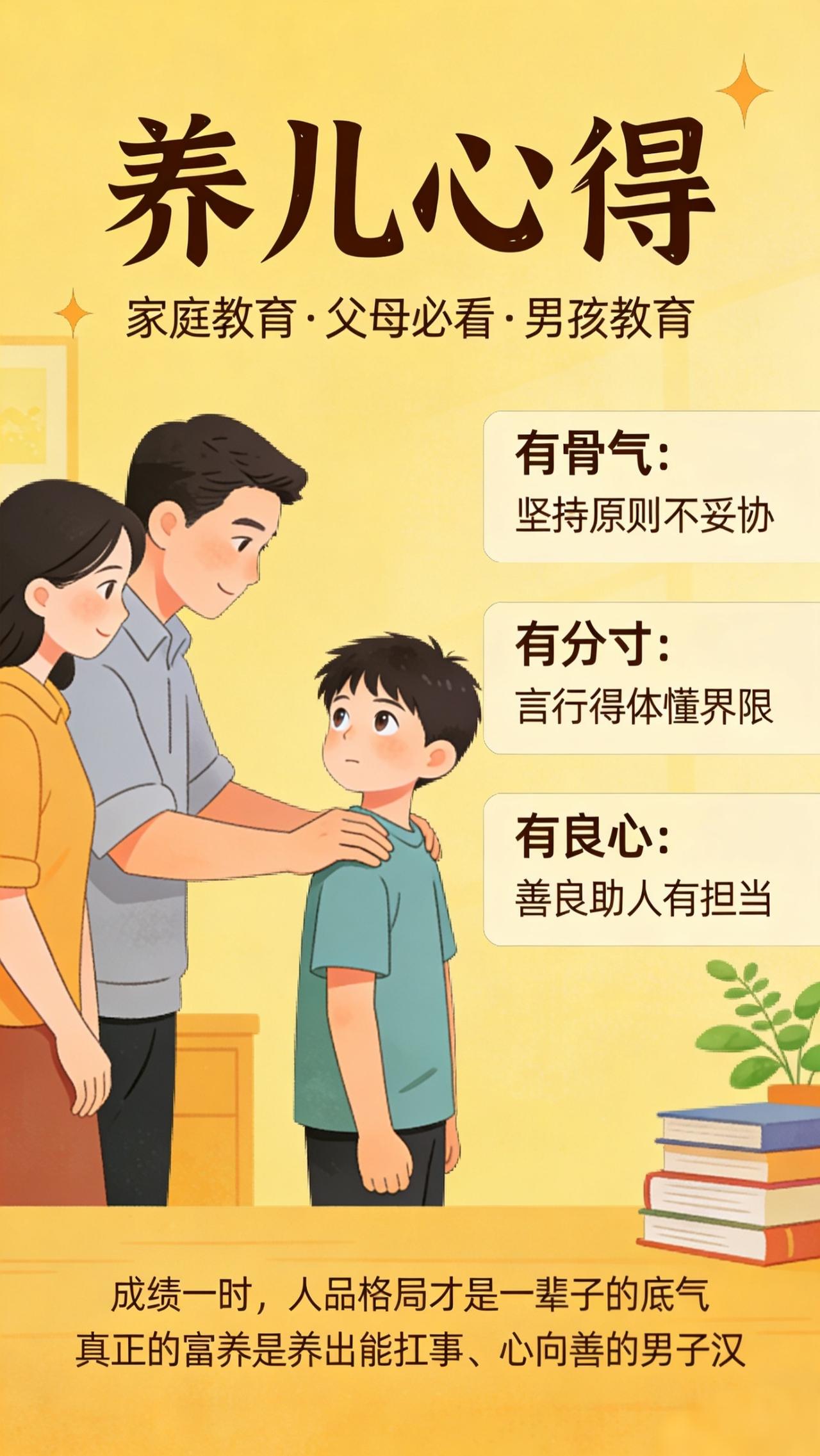 养儿子，最该养的不是成绩，是这3样！很多人养儿子，总盯着分数、名次、能不能