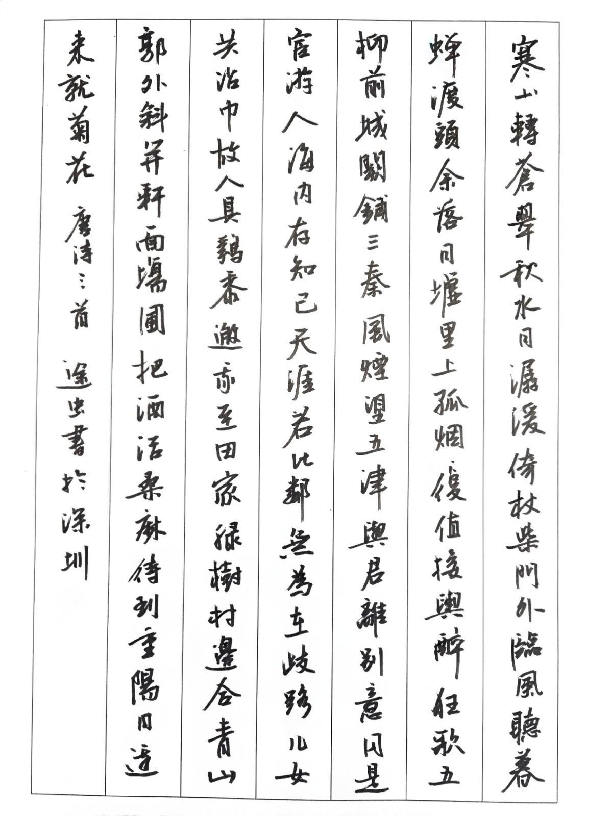 午间饭后练字。秀丽笔书写。书法爱好者练笔书法中性笔练字笔