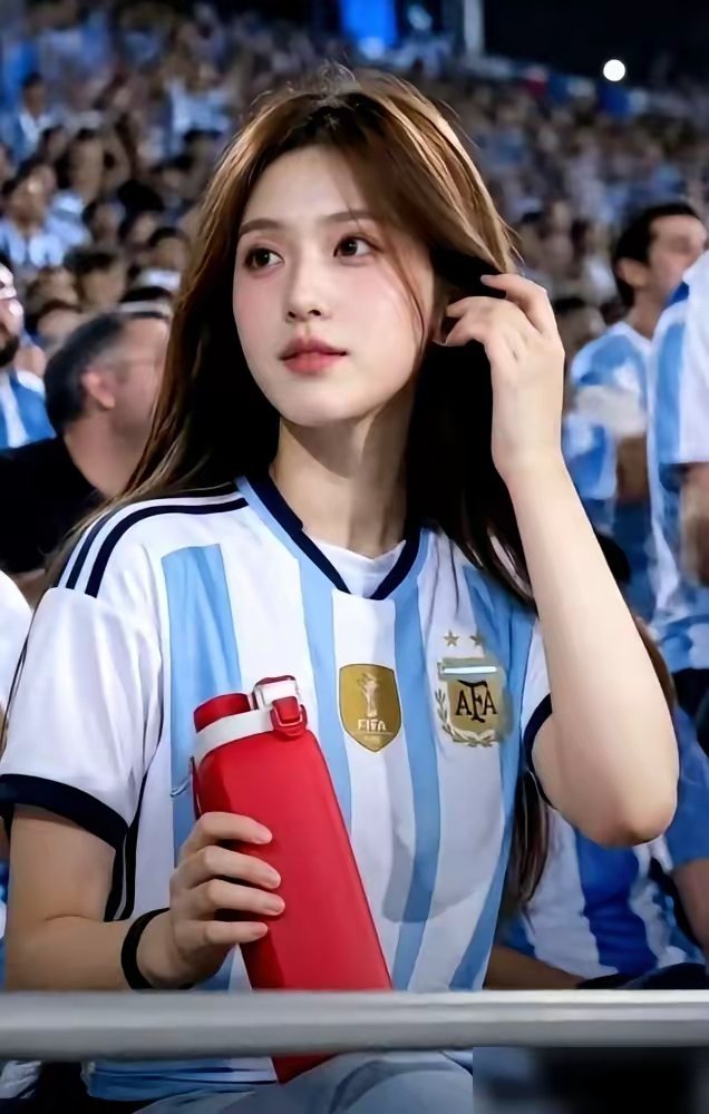 世界杯决赛刚结束，阿根廷女球迷Milu就脱了上衣，对着亿万镜头疯狂庆祝，直接被安