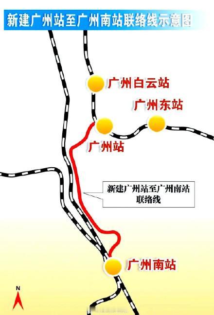 广州厉害！一条联络线打通三大火车站。而长沙，常益长高铁还堵在长沙西，联络线遥遥