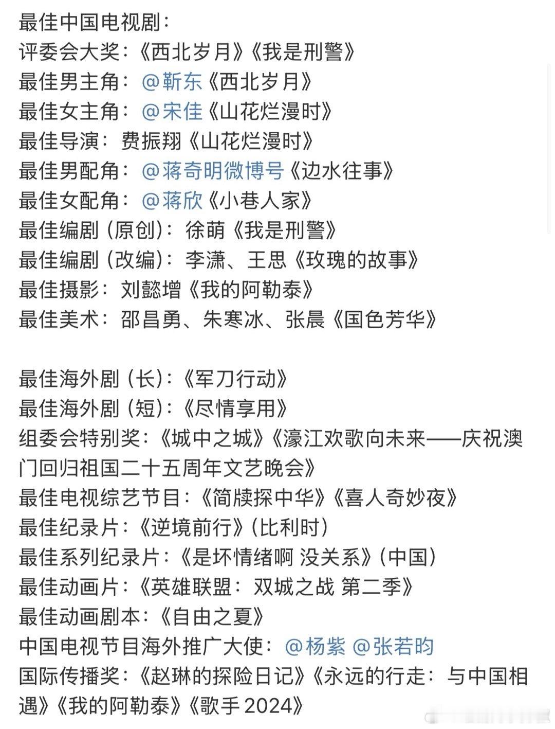 白玉兰获奖名单，怎么评价？​​​